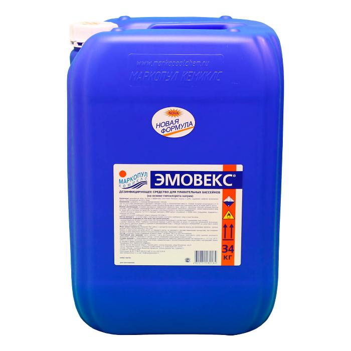 ЭМОВЕКС-новая формула, 30л(34кг) канистра, жидкий хлор для дезинфекции воды