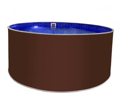 Круглый бассейн ЛАГУНА 3 х 1,25 м ; Темный шоколад, Чаша Голубая 0.4/0.4 мм