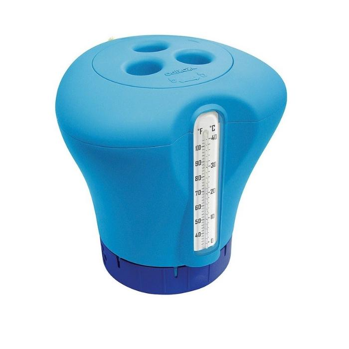 Поплавок-дозатор для химии в таблетках с термометром, 3 цвета
