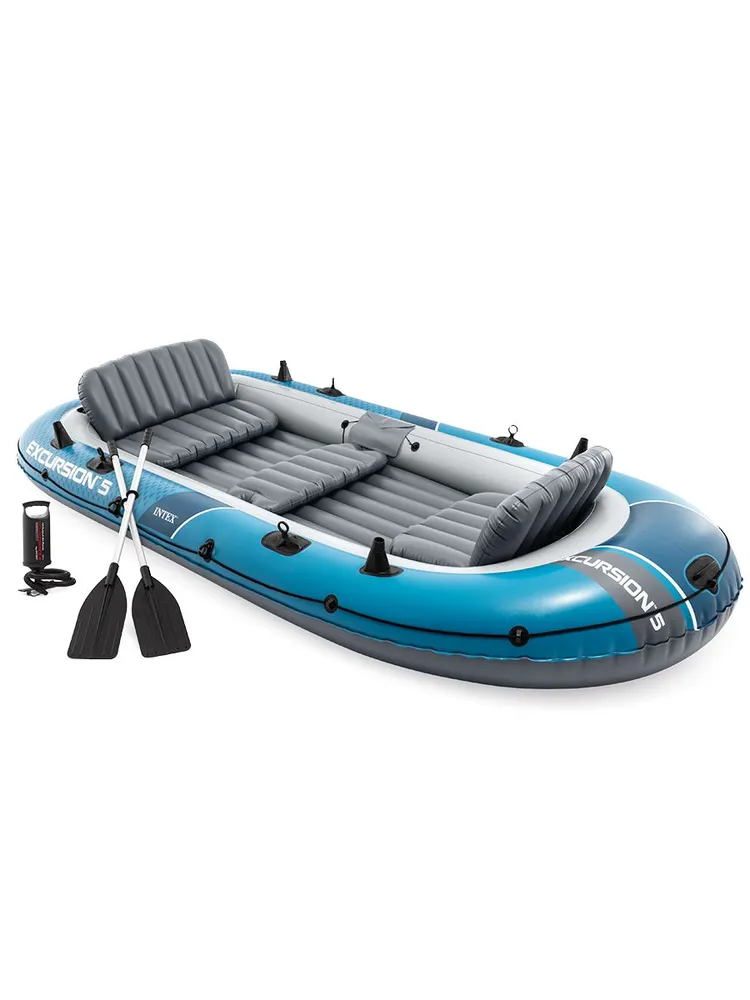Надувная лодка "Excursion 5" 366х168х43см, алюм.вёсла 137см, насос 68614, до 600кг