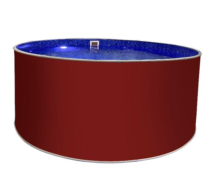 Круглый бассейн ЛАГУНА 3,05 х 1,25 м (рубиново-красный RAL 3003)