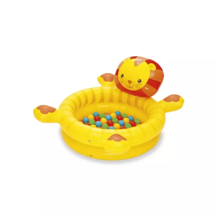 Детский надувной бассейн 111x98x61.5см "Львенок" с мячами (50шт), от 2 лет