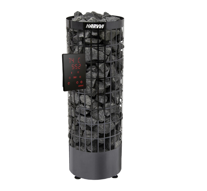 HARVIA Электрическая печь Cilindro PC90XE, черная (с выносным пультом в комплекте), артикул HPC9004MXE