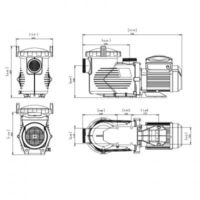 Насос Aquaviva EPV150 (220В, 25м3/час, 1.5HP) с пер. скор.