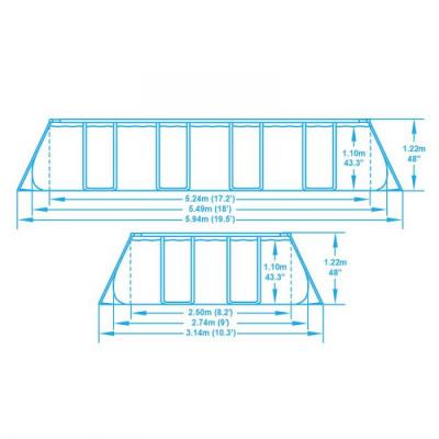 Каркасный бассейн Power Steel 549х274х122см, 14812л, фил.-насос 5678л/ч, лестница, тент, попл.-доз.