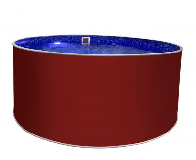 Круглый бассейн ЛАГУНА 4 х 1,25 м (рубиново-красный RAL 3003) чаша 0,4мм