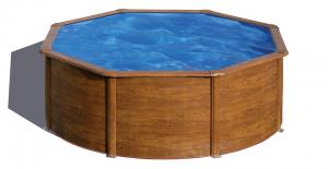 Круглый бассейн, серия "PACIFIC" 240x120см, имитация Дерево