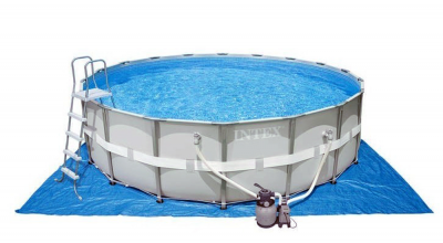Каркасный бассейн Ultra Frame, 549х132см, 26423л, комб.фил-нас., лестн,тент,подст, наб.д/чис,вол.сет