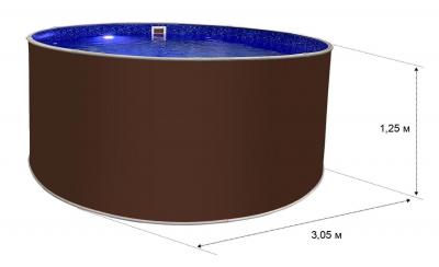 Круглый бассейн 305х125см "Темный шоколад (RAL 8017)" 8400л