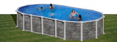 Овальный бассейн, серия "SANTORINI" 730x375x132см, имитация Камень