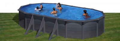 Овальный бассейн, серия "GRANADA" 730х375х132см, имитация Графит