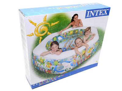Детский надувной бассейн 191х178х61см "Аквариум" с надувным дном, 510л, от 6 лет