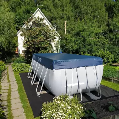 Тент для каркасного бассейна Rectangular Frame 400х200см Deluxe всесезонный (389х189х20см)