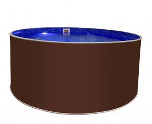 Круглый бассейн ЛАГУНА 2,5 х 1,25 м (темный шоколад RAL 8017) чаша 0,4мм
