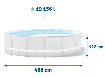 Каркасный бассейн Ultra Frame 488х122см, 19156л, фил.-насос 5678л\ч, лестница, тент, подстилка