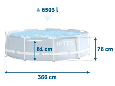 Каркасный бассейн Prism Frame 366x76см, 6503л