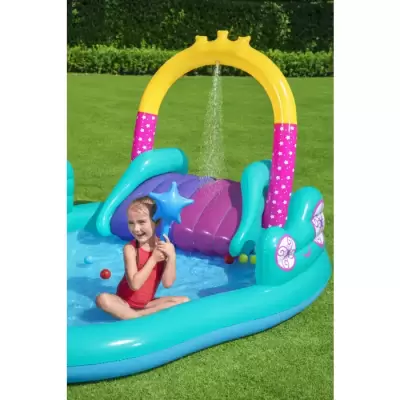 Игровой центр 274х198х137см "Волшебный единорог" с разбрыз., горкой и игрушками, 220л, от 2 лет