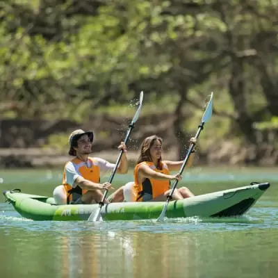 Надувной каяк "Betta-412" 412x80см двухместный, насос, весла, сиденья, киль, сумка, до 180кг