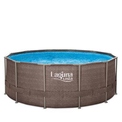 Каркасный бассейн 366х132см, 10250л, пес.фил-насос 4100л/ч, лестн, тент, подст, наб.д./чист., ским.