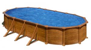 Овальный бассейн, серия "MAURITIUS" 730x375x132см, имитация Дерево