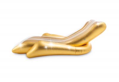 Надувной матрас-шезлонг для плавания 188х135см "Золотой блеск" с подстаканником