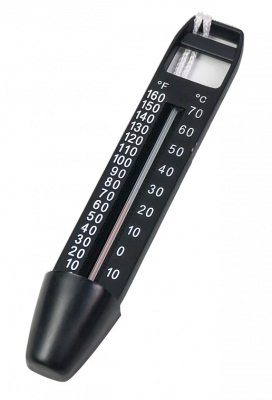 Термометр-стандарт со шнурком, цвет черный DELPHIN