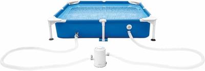 Каркасный бассейн 152х152х30см для животных, фил.-насос 1136л/ч, скиммер, тент