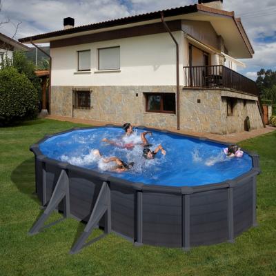 Овальный бассейн, серия "GRANADA" 610х375х132см, имитация Графит