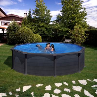 Круглый бассейн, серия "GRANADA" 460x132см, имитация Графит