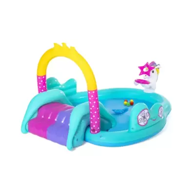 Игровой центр 274х198х137см "Волшебный единорог" с разбрыз., горкой и игрушками, 220л, от 2 лет