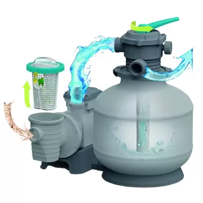 Песочный фильтр-насос 8327л/ч, резервуар для песка 20кг, фракция 0.45-0.85мм