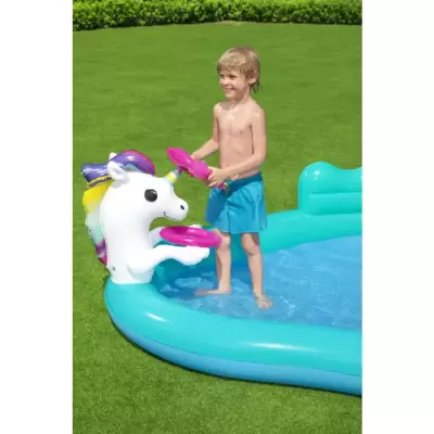 Игровой центр 274х198х137см "Волшебный единорог" с разбрыз., горкой и игрушками, 220л, от 2 лет