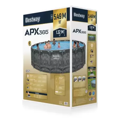 Каркасный бассейн 549х132см "APX 365", 26000л, песочный фильтр-насос, лестница, тент, полисферы