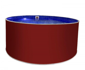 Круглый бассейн ЛАГУНА 2,44 х 1,25 м (рубиново-красный RAL 3003)